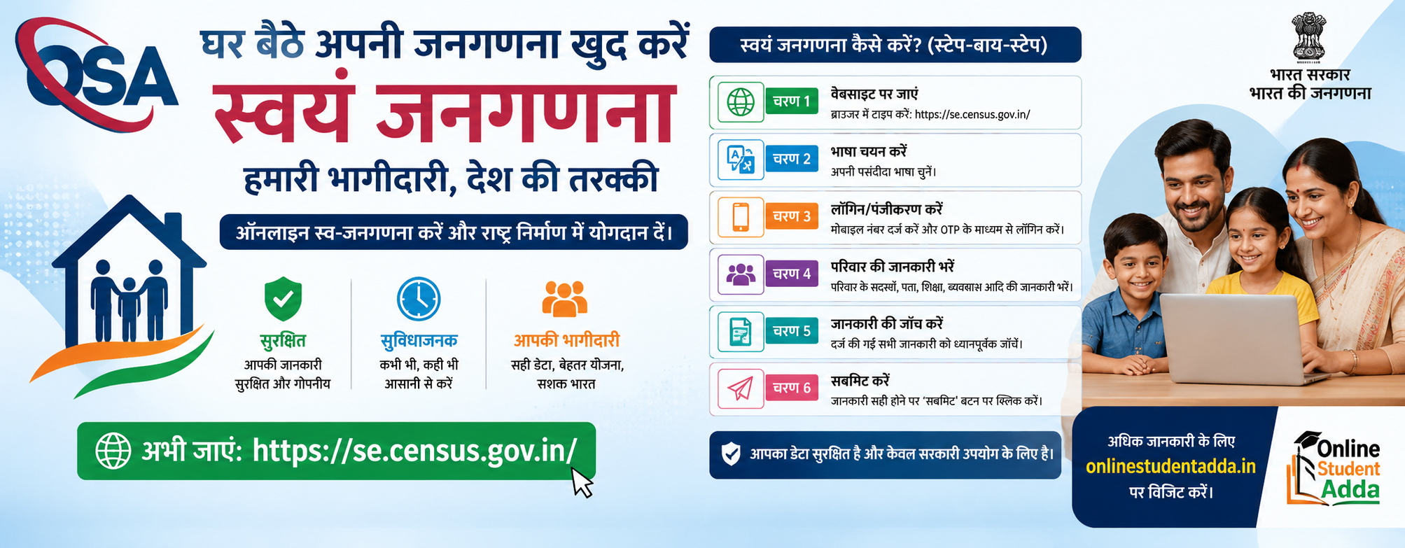 घर बैठे अपनी जनगणना खुद करें – Swayam Jan Ganana 2026 पूरी जानकारी हिंदी में