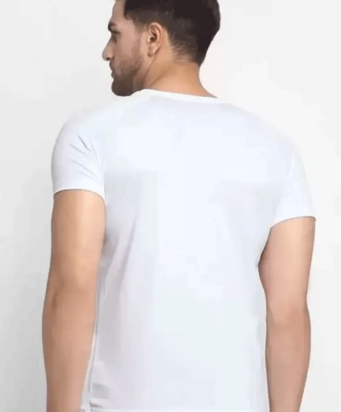 EASELCLOTHING Men Printed, Typography Round Neck Polyester White T-Shirt