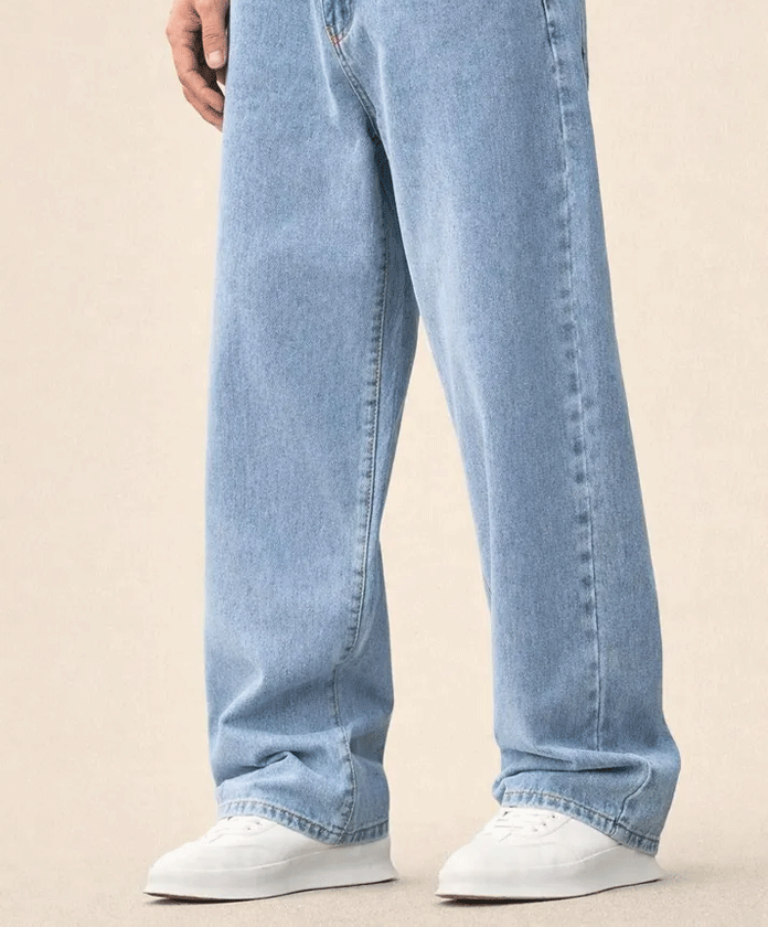 HANGERHOOD Men Straight Fit Mid Rise Blue Jeans
