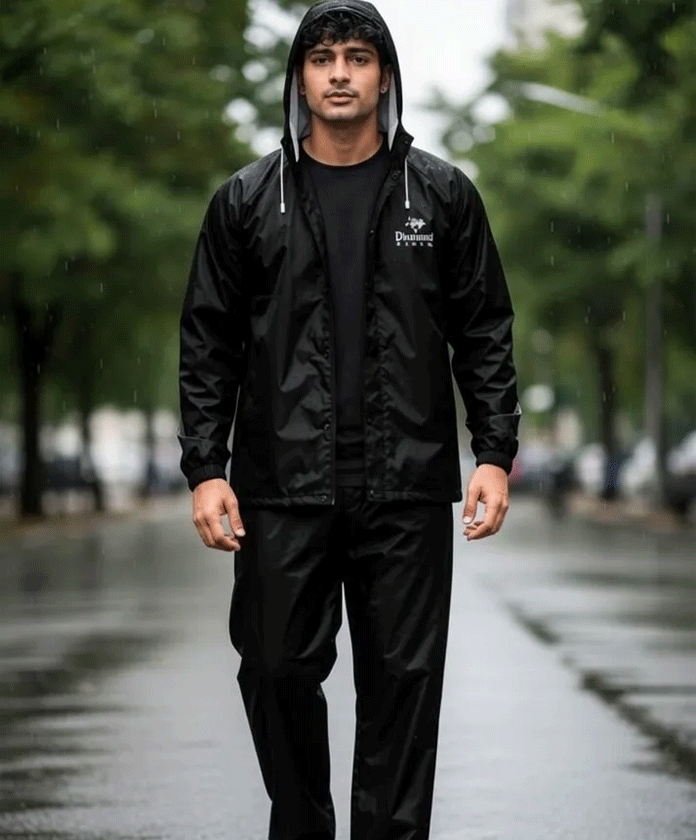 DIAMOND CLUSTER Solid Men Rain Suit