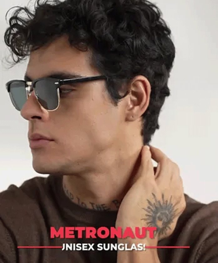 METRONAUT UV Protection Sunglass (For Men & Women, Black)