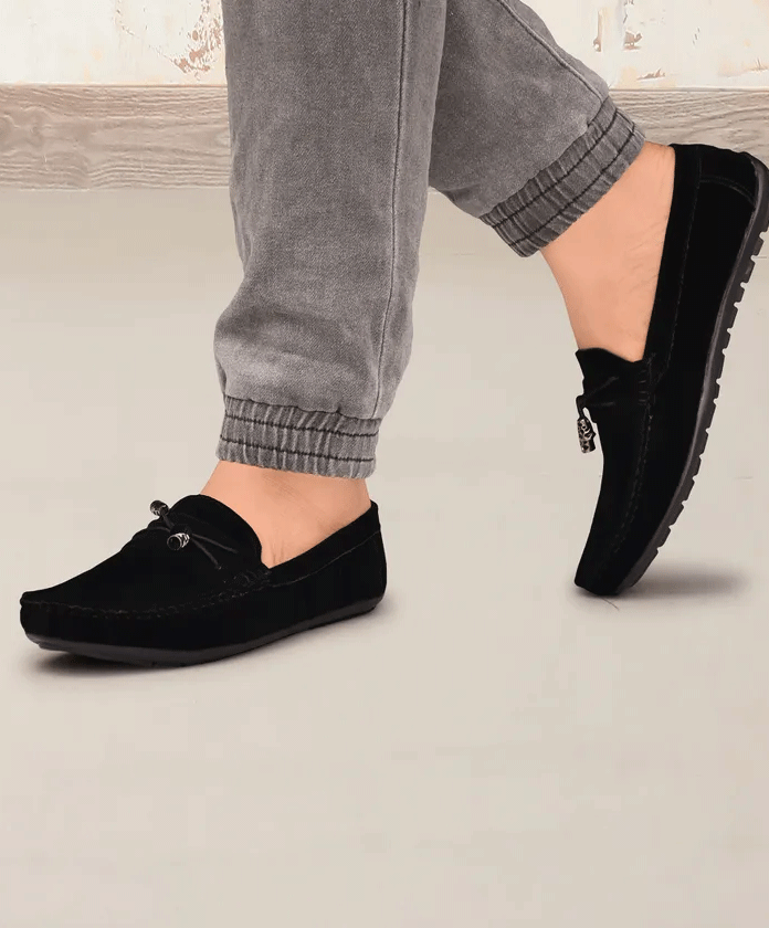 SR UNIQUE Men's Trending Latest Outdoor & Party Wear Formal Slip On Loafer Shoes Loafers For Men (Black , 7)